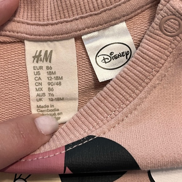 SOLD✨H&M Disney Minnie Mouse Sweatshirt Set (Size 12-18M) Blush Pink Polka Dot - Picture 12 of 12